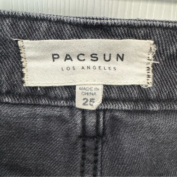 PACSUN Distressed Black Denim Mini Skirt - Size 27 - Picture 3 of 4
